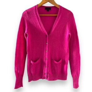 J. Crew Pink Alpaca Merino Wool Blend V-Neck Knit Cardigan Women’s Size Medium